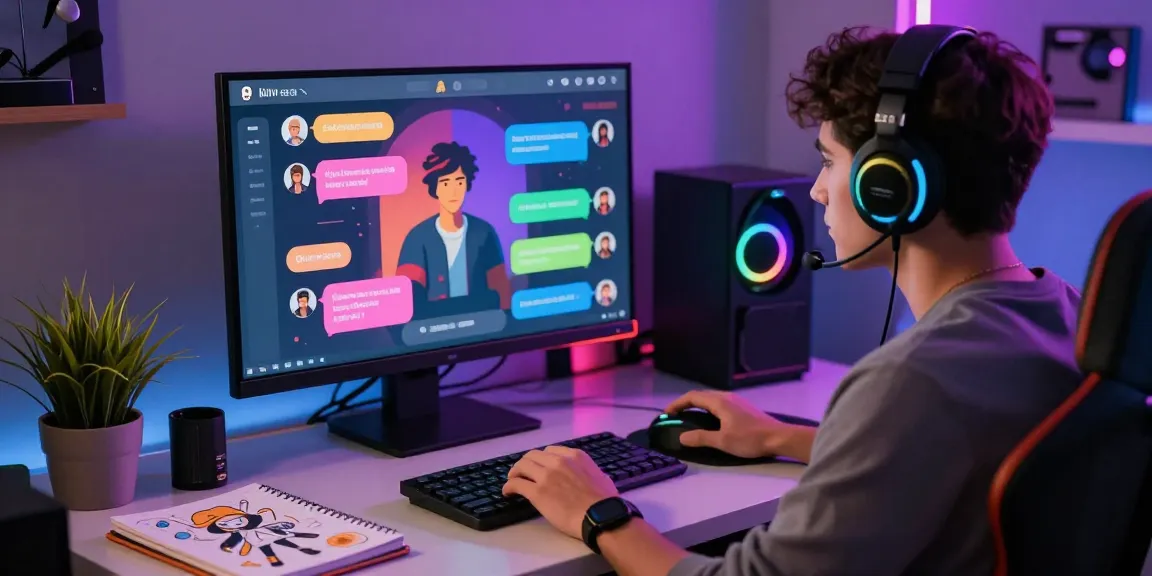 Engaging NSFW AI chat environment with colorful digital avatars and a user interacting.