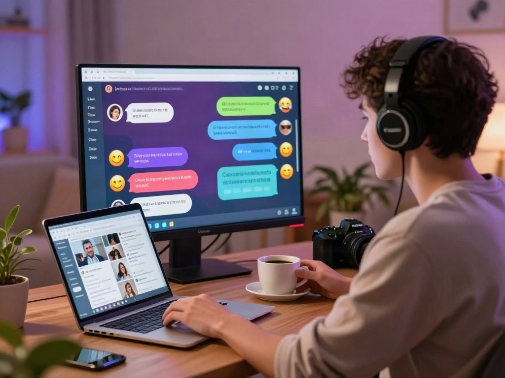 Engaging ai porn chat scene showing user interacting with virtual AI companion.
