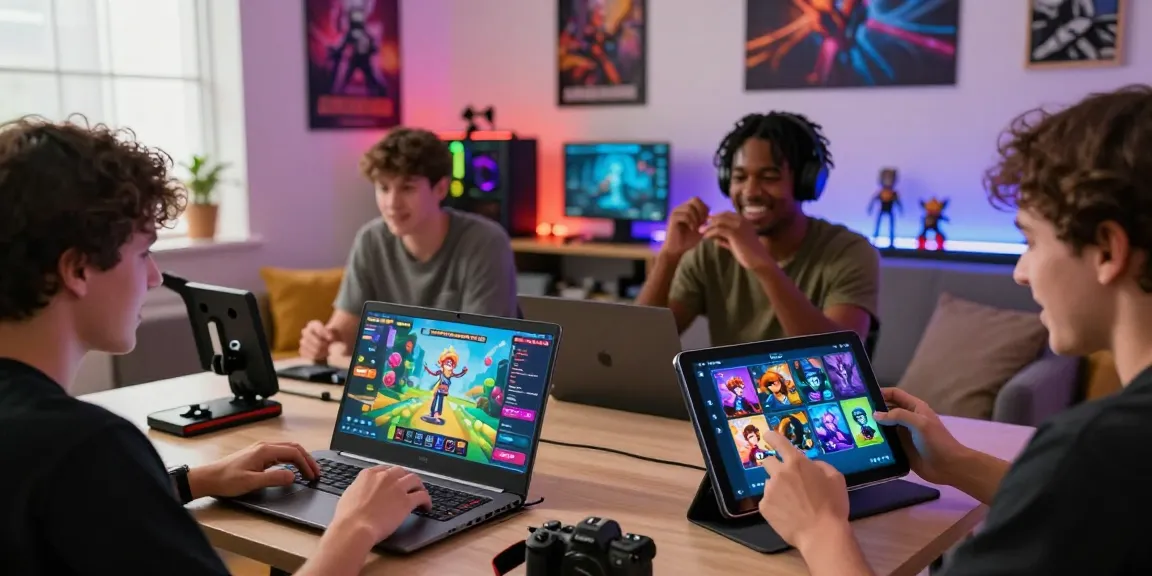 Original hentaigames experience in a lively gaming setup showcasing players engaged in fantasy adventures.