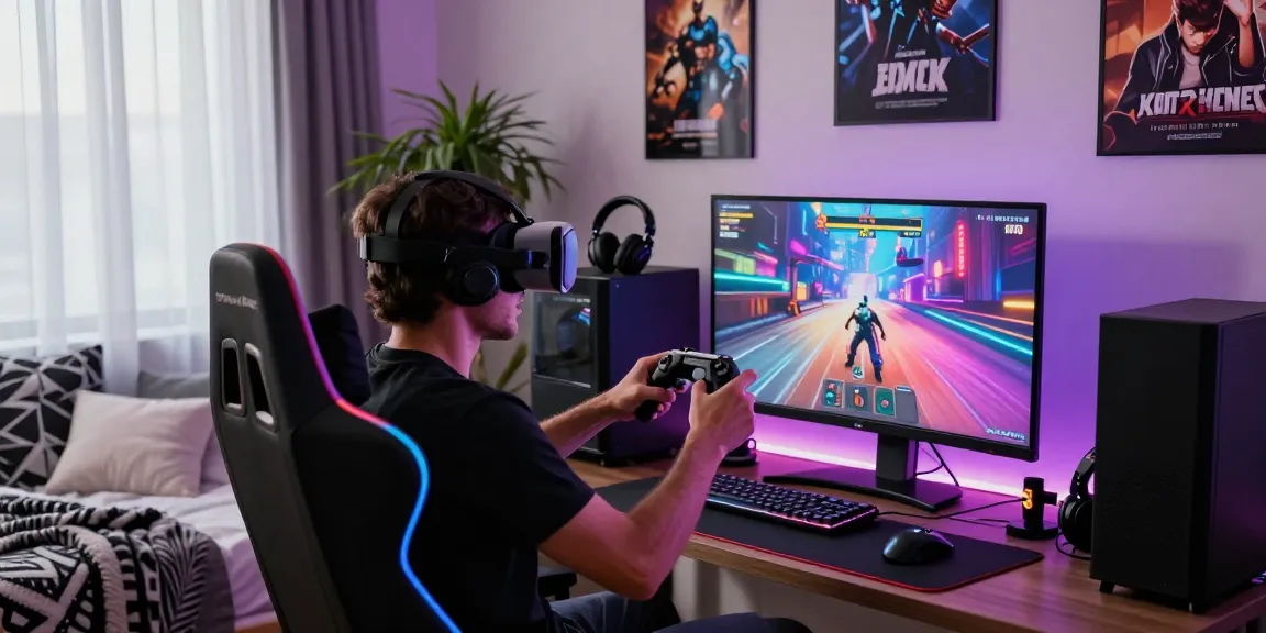 Sex simulator gaming scene showcasing immersive VR experience in stylish bedroom