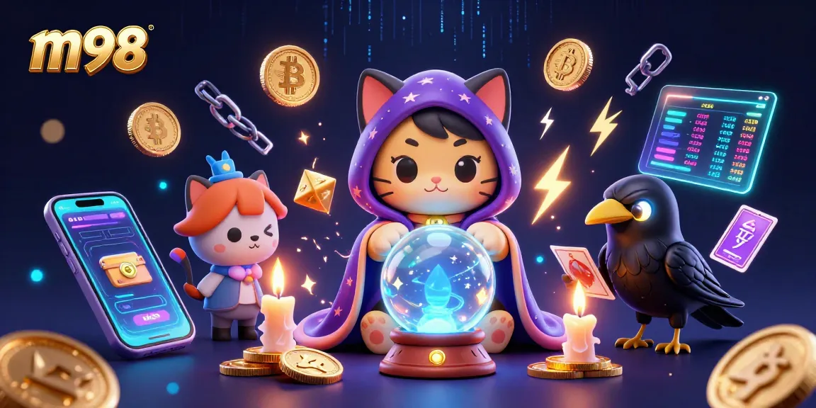 Engage with m98 and explore vivid casino magic featuring vibrant characters and crypto elements.