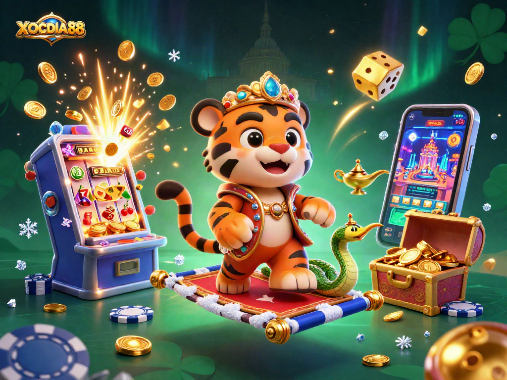 Experience thrilling adventures with XOCDIA88 featuring vibrant casino symbols and interactive game elements.